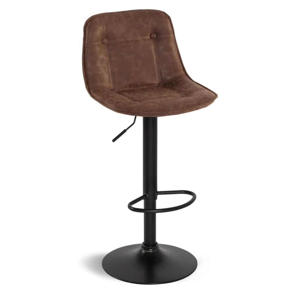 IDMarket - Set di 4 sgabelli da bar DENVER marrone vintage