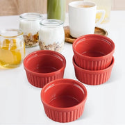 Set di 4 Creme Brulee, Forme a Soufflé, Cottura a Forno, 237 ml per Crema, Forme per Creme Brulee, Muffins, Cupcake, Forme, Resistenti al Forno
