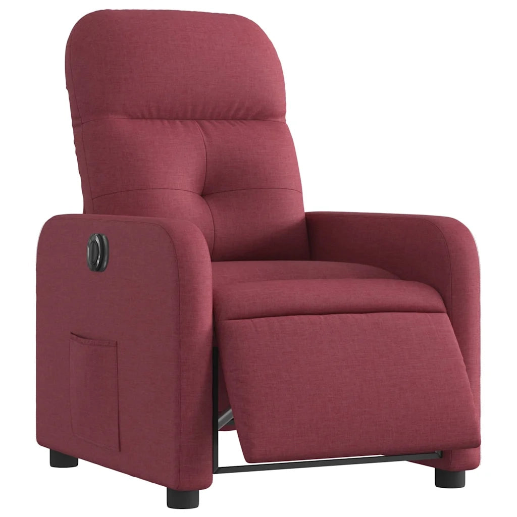 Poltrona Elettrica Reclinabile Rosso Vino in Tessuto 3206780