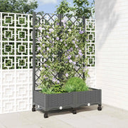 Vaso da giardino con grigliato e ruote Grigio Chiaro PP 3422967