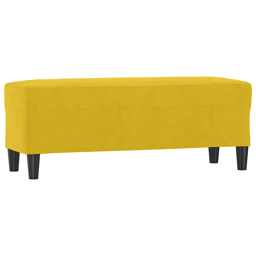 Panca-Sgabello-Divanetto giallo 100x35x41 cm in Velluto