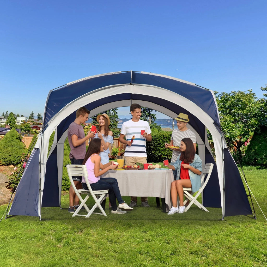 Gazebo a Cupola per 6-8 Persone ¨C zephmum ¨C 3.5x3.5x2.22 m Blu