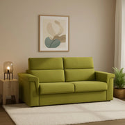 Biscossi, Divano Letto 2 Posti Sfoderabile Made in Italy, 205x95 cm Verde