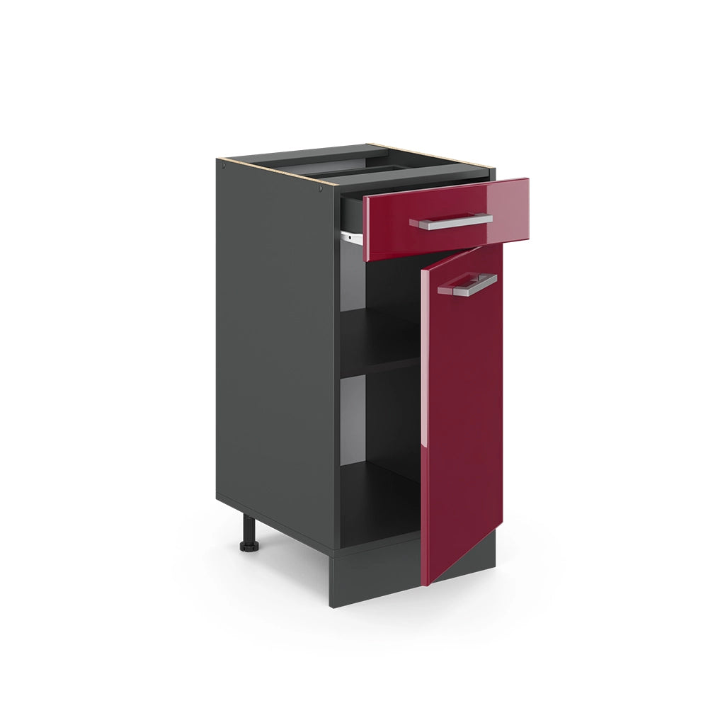 Vicco Mobiletto base per cucina Rosso lucido 40 cm , PL Rovere