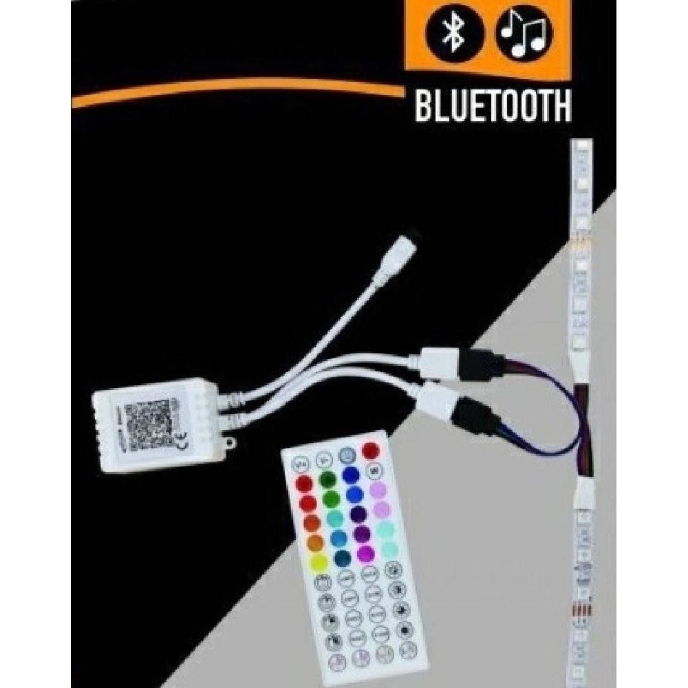 Trade Shop - Centralina Musicale Per Strisce Led Rgb Bluetooth 2 Connettori Te-rgb3 Telecomando -