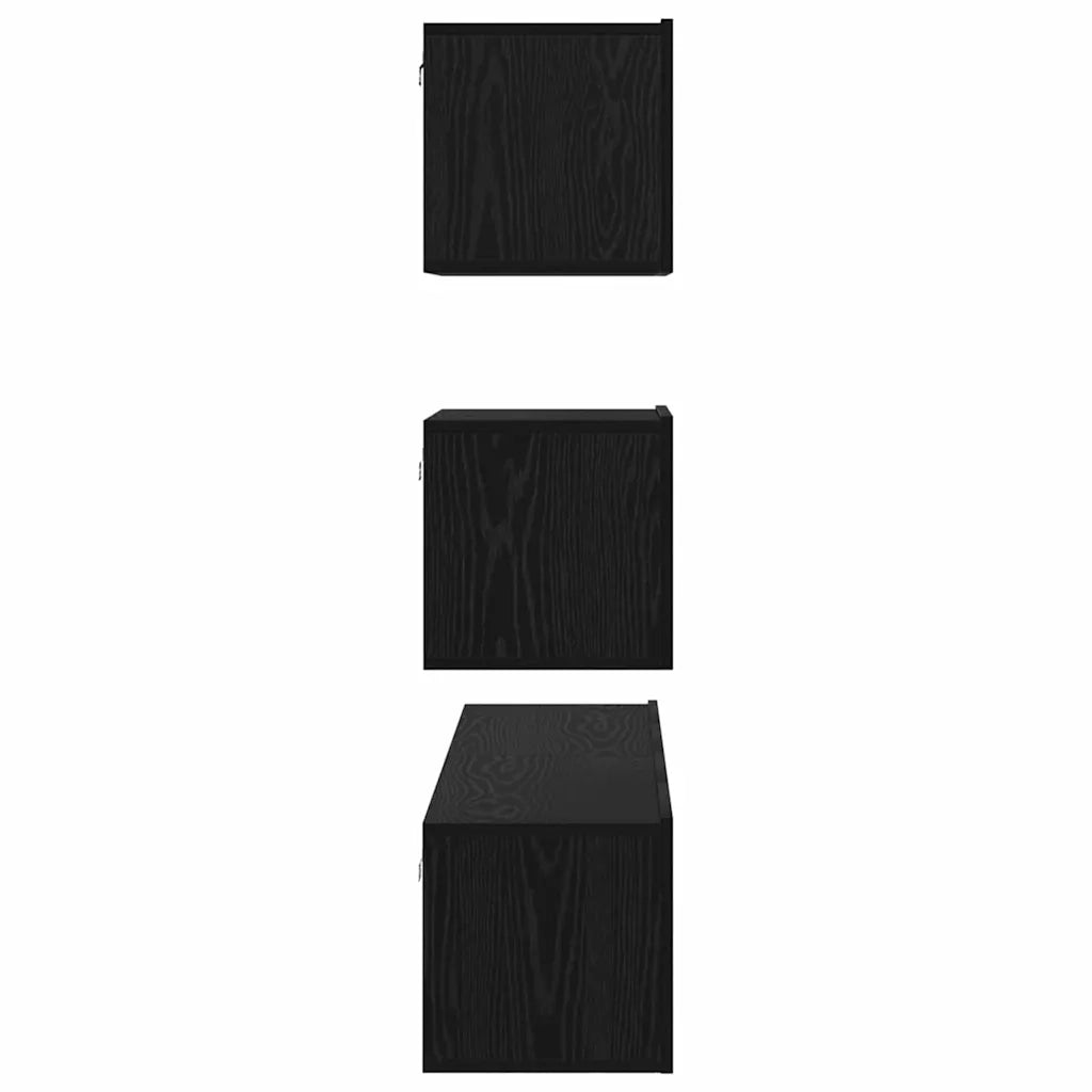 Set mobile TV 4 pcs Rovere Nero Legno ingegnerizzato 3393394
