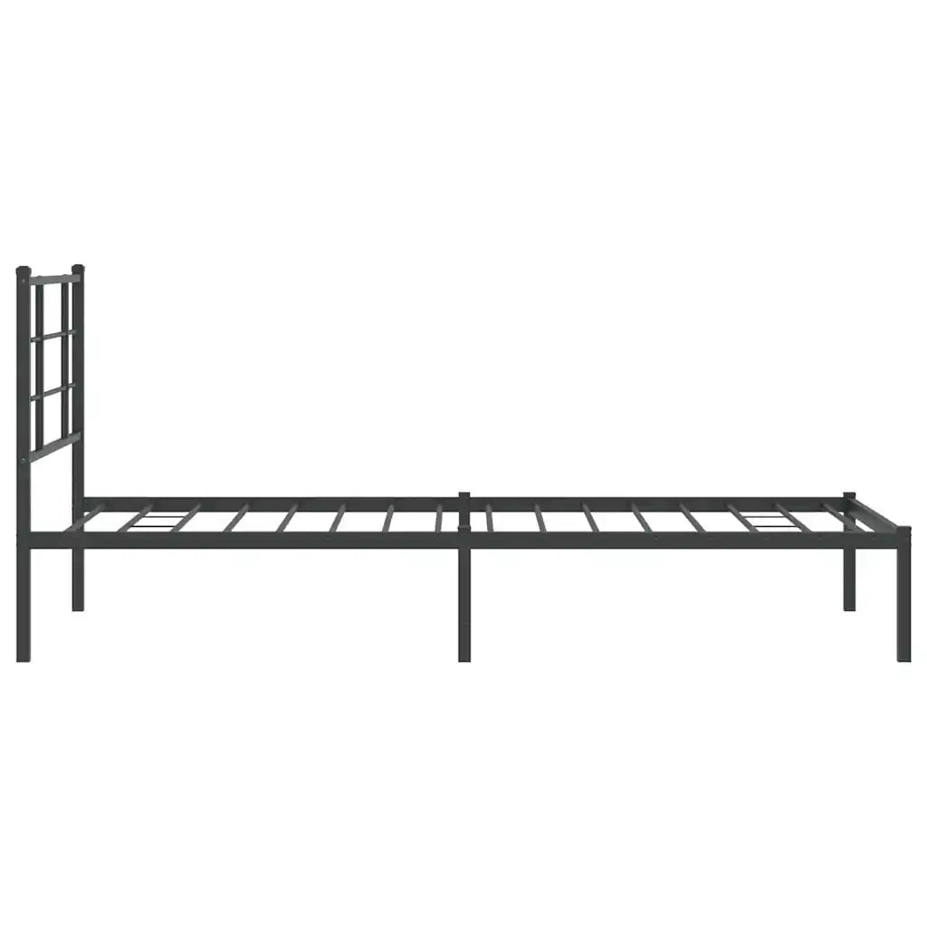 Giroletto con Testiera-Struttura Letto con testiera in Metallo Nero 90x200 cm 703494
