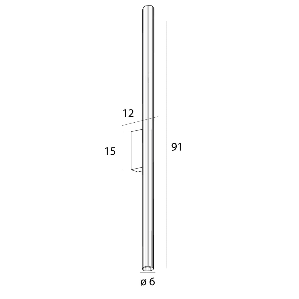 Applique lineare nera 91 cm FAYETTE LED 18W Maxlight