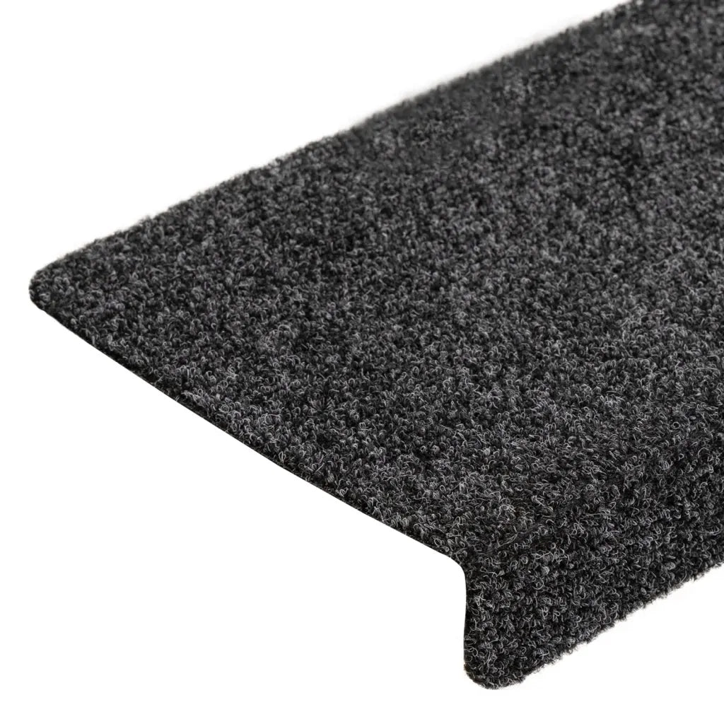 Tappetini per scale autoadesivi 10 pz | Gradini per Scale 65x21x4 cm Grigio Scuro bordo rettangolare