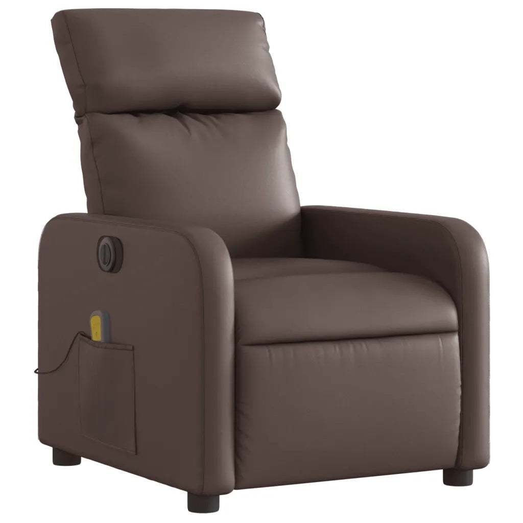 Poltrona Massaggiante Elettrica Marrone in Similpelle 3206744