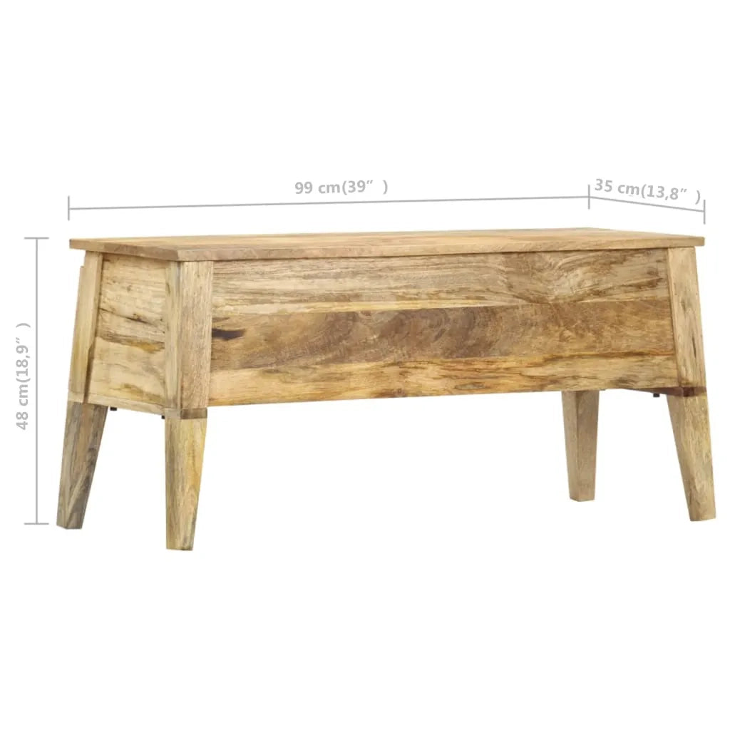 Cassa Portaoggetti 99x35x48 cm in Legno Massello di Mango CFW3510953