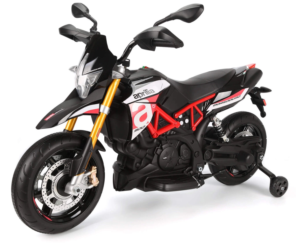 Moto Elettrica per Bambini 12V con Licenza Aprilia Dorsoduro Rossa