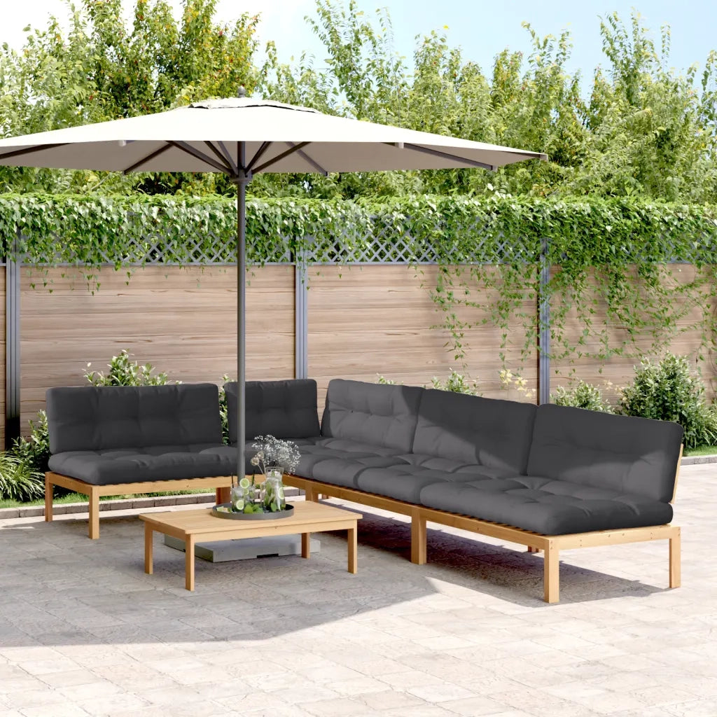 Set Divano Pallet Giardino 5pz con Cuscini Massello Acacia 3209343