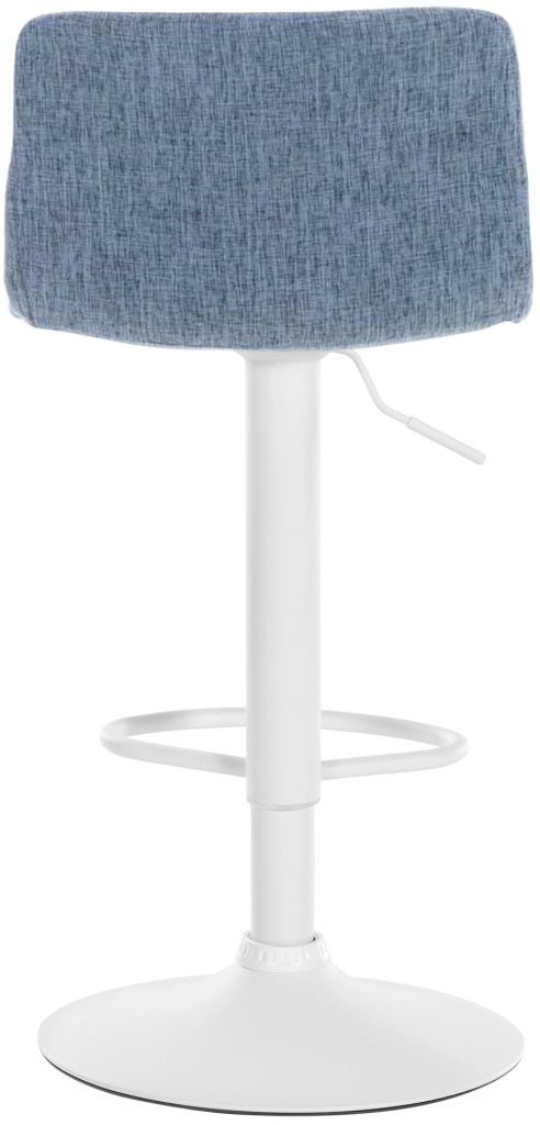 Sgabello HOVER in tessuto blu,Metallo bianco opaco