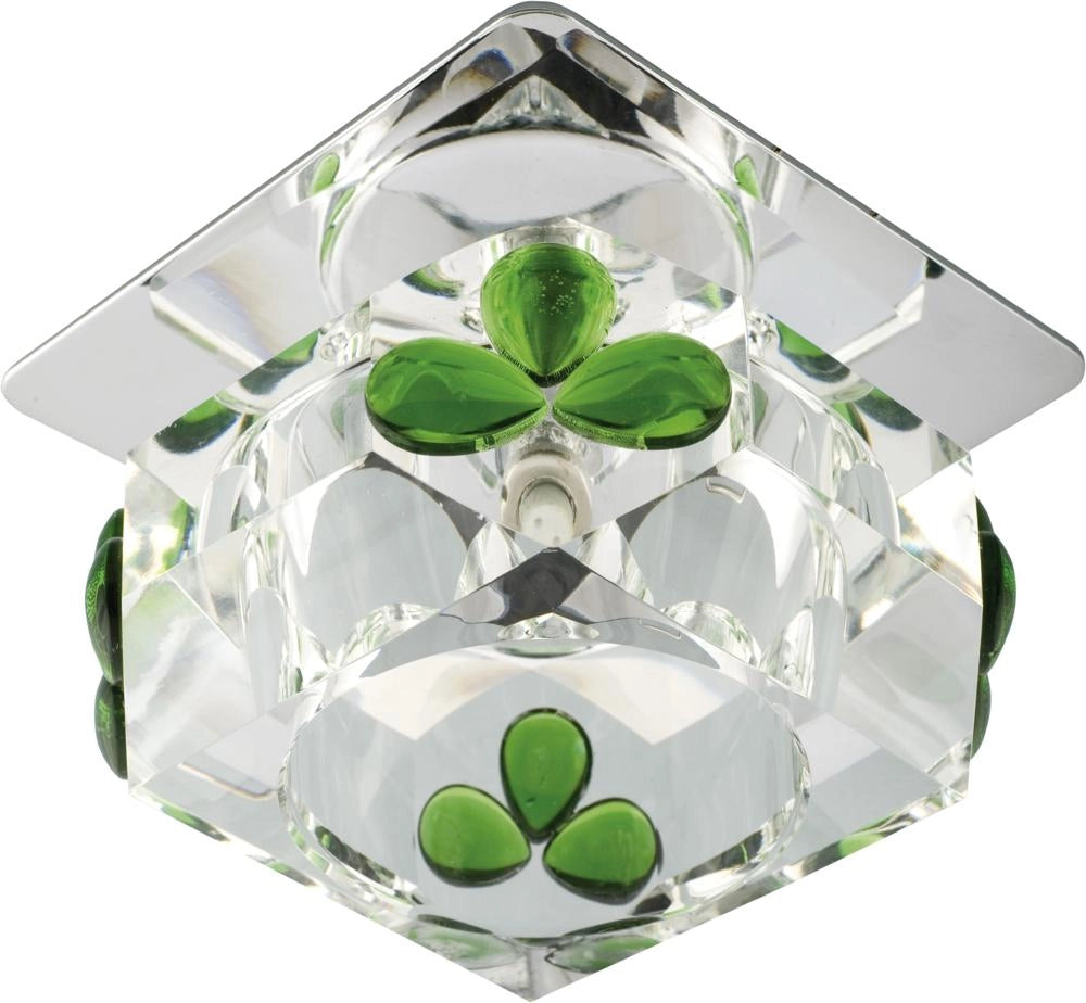 Plafoniera SK-49 1xG4 cromata vetro verde Candellux