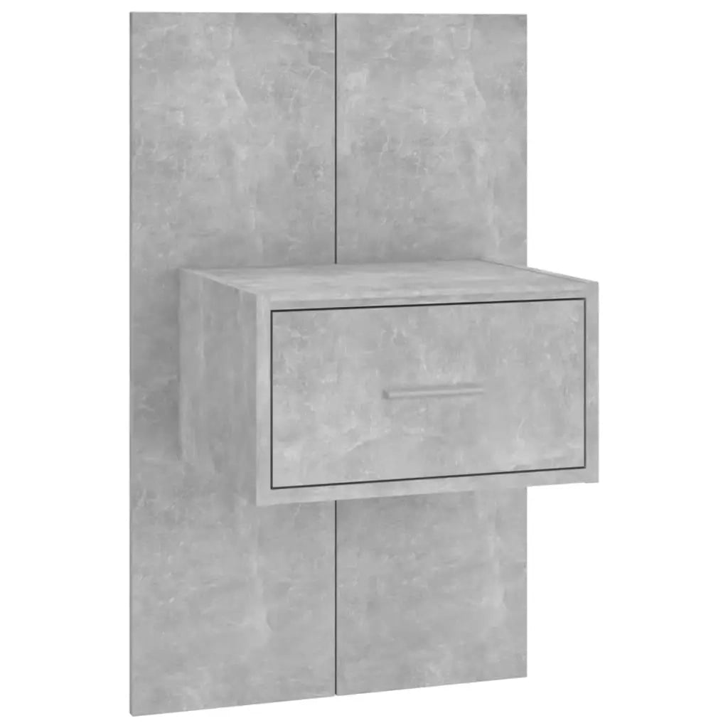 Testiera Letto con Comodini in Legno Multistrato Grigio Cemento 3115679