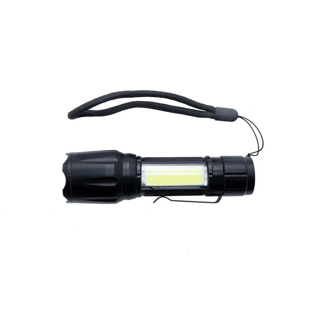 Trade Shop - Torcia Tattica Usb Ricaricabile A Led Zoom Telescopico Escursioni Pesca Tx-9633 -