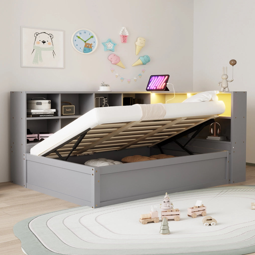 Letto sofa multifunzione legno grigio 90x200 cm