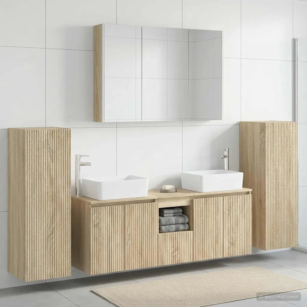 Set di mobili per il bagno 6 pcs Rovere Sonoma 3407169