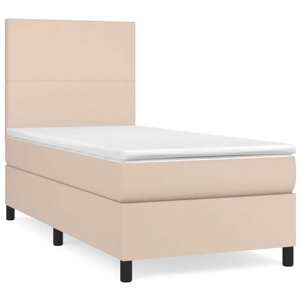 Giroletto a Molle con Materasso-Struttura Letto con Materasso Cappuccino 80x200 cm Similpelle 848778