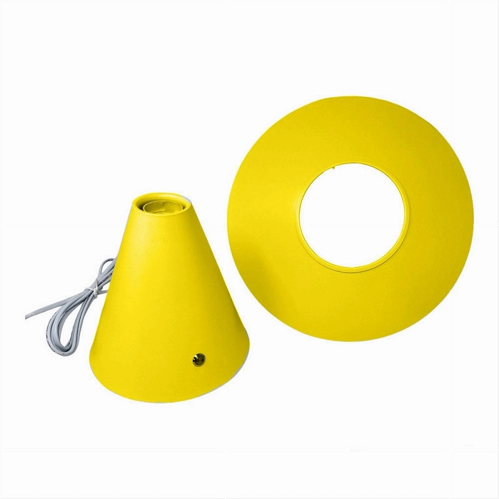 Trade Shop - Lampada Da Tavolo Decorativa Con Paralume A Cappello Orientabile Lume E27 D13 - Giallo