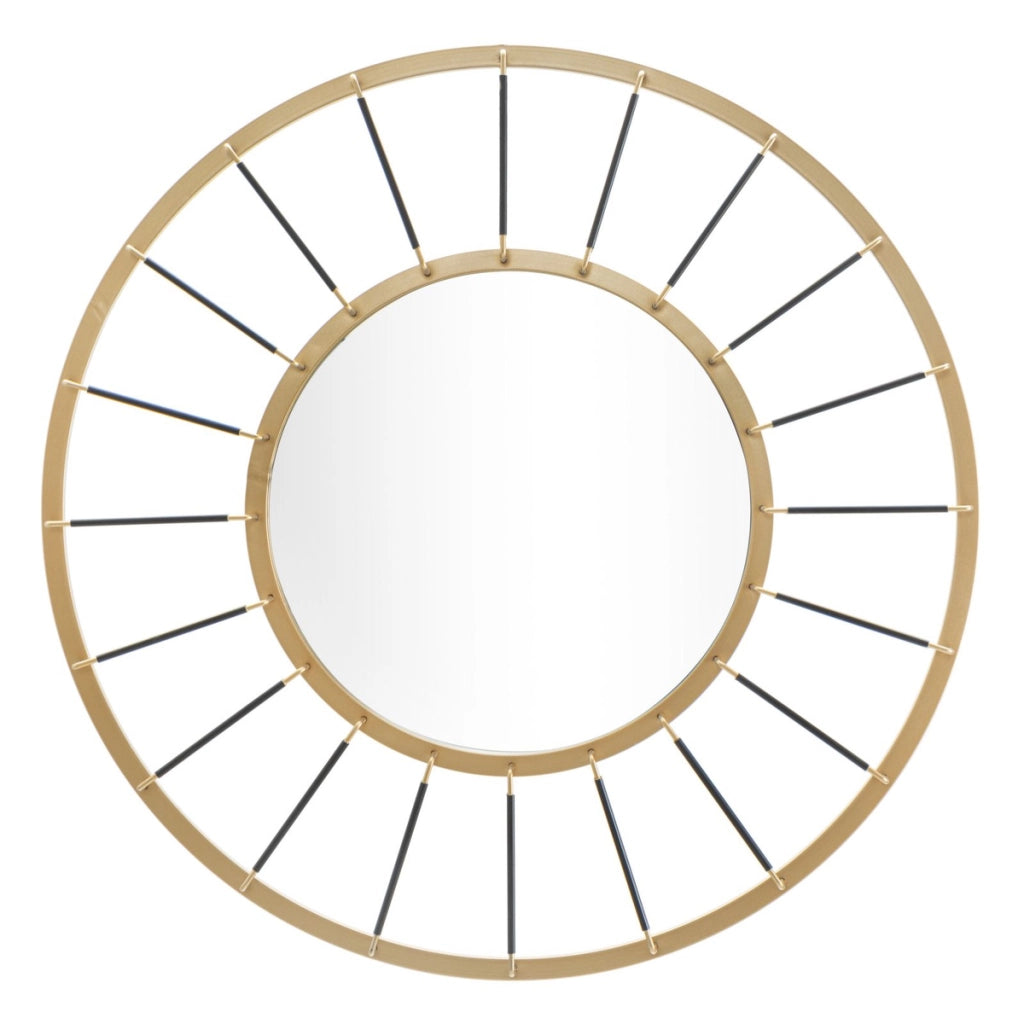 Specchio da parete Glam Dark in ferro oro e nero