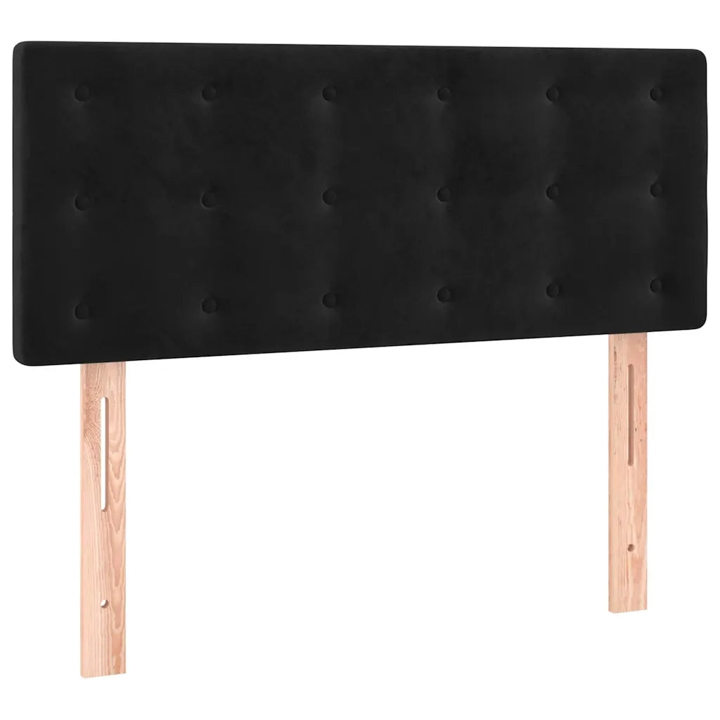 Giroletto a Molle con Materasso-Struttura Letto Nero 80x200 cm in Velluto 499642