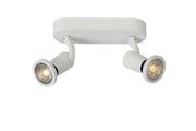 Plafoniera Lucide Jaster 2 spot GU10 LED 5W 2700K bianca