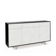 Mobile Soggiorno 3 Ante 3 Cassetti 164x41 h92cm Ossido Nero e Bianco