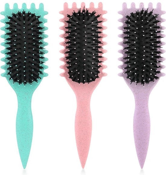Tre set di spazzole per definire le onde, spazzola per onde, spazzola per onde per capelli ondulati, spazzola per onde per pettinare e modellare onde per uomini e donne per ridurre le pieghe e le separazioni delle onde