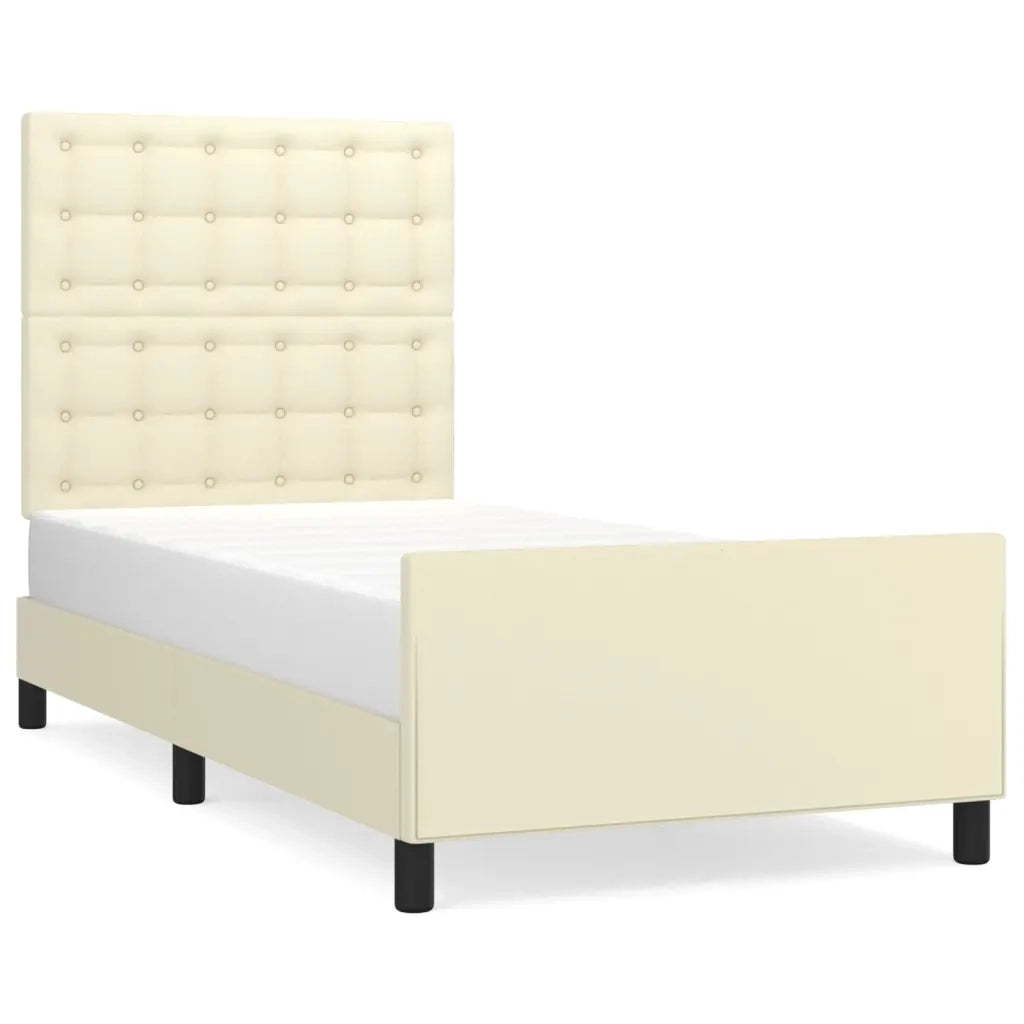 Giroletto con Testiera Crema 90x190 cm in Similpelle 3125545