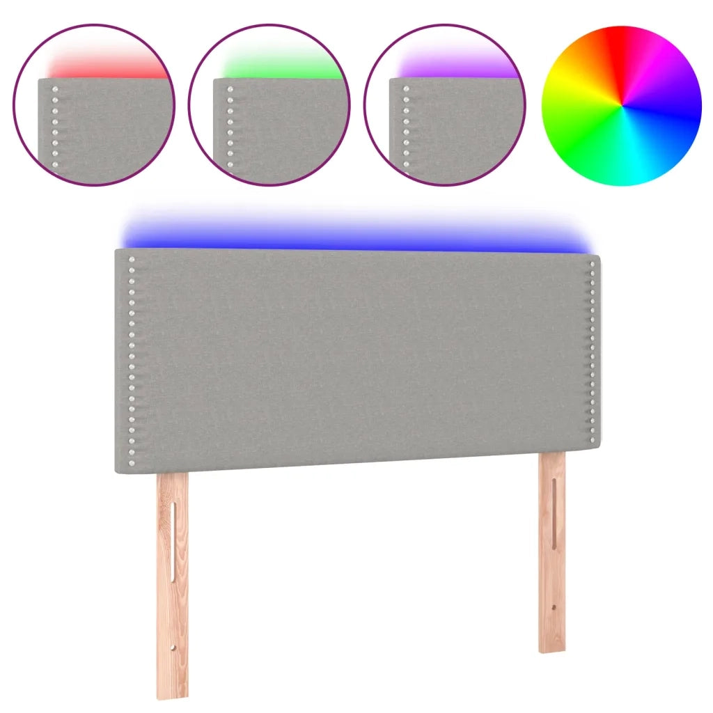 Testiera a LED-Testata con LED Grigio Chiaro 90x5x78/88 cm in Tessuto 383411