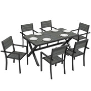 Tavolo da pranzo esterno allungabile 6 persone ¨C zephmum ¨C grigio effetto legno
