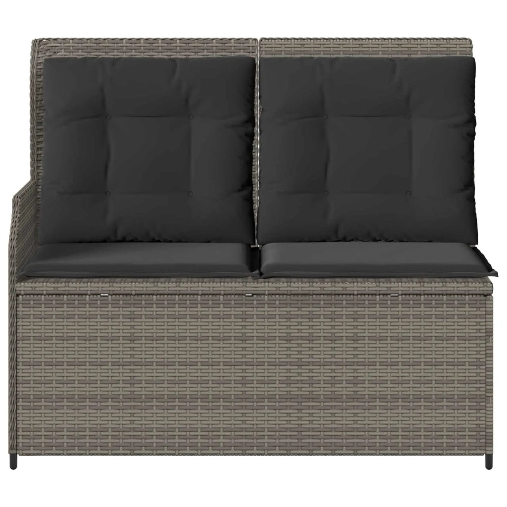 Panchina da giardino Grigio polyrattan