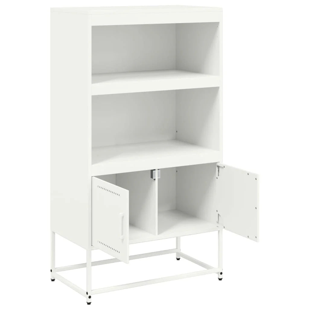 Buffet credenza cassettiera mobiletto mobile contenitore organizer cucina soggiorno salotto alto 68,5 x 38,5 x 123,5 cm acciaio bianco 02_0032482