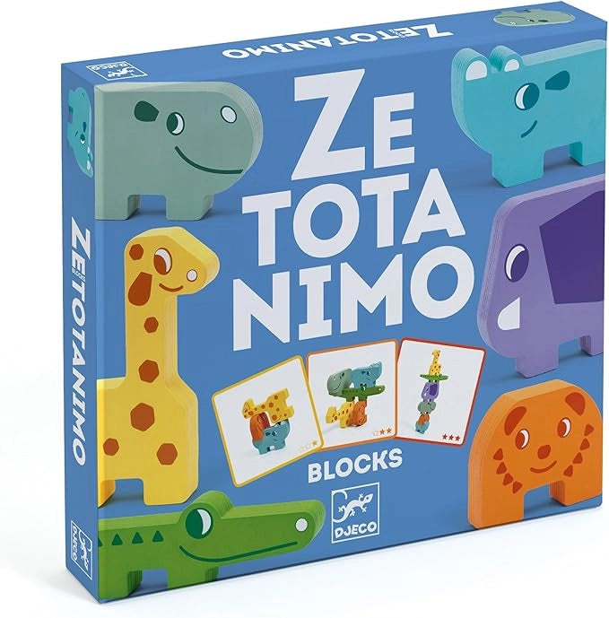Gioco di costruzione con animali in legno Ze Totanimo, Djeco, Eta 3+