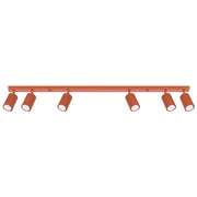 Plafoniera moderna ocra rossa 117 cm orientabile 6xGU10 Pure