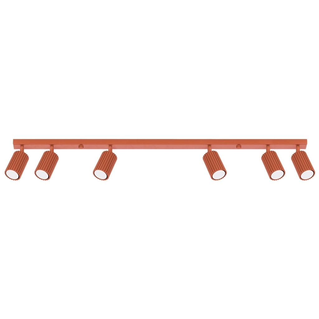 Plafoniera moderna ocra rossa 117 cm orientabile 6xGU10 Pure