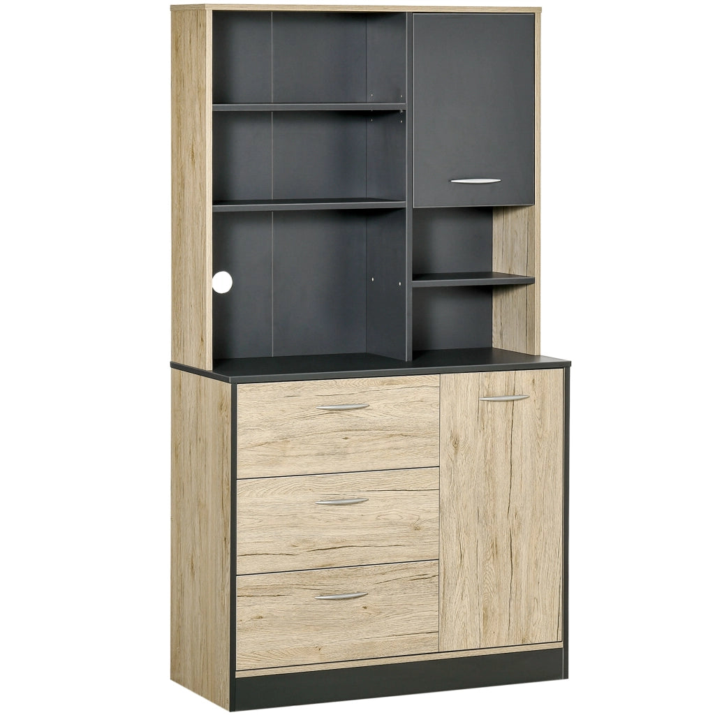 Credenza Cucina Moderna ¨C zephmum ¨C Grigio Rovere Chiaro Legno 90x39x169cm