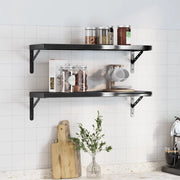 vidaXL Mensole a Muro 2 pz 75x23,5 cm Nero in Acciaio Inossidabile
