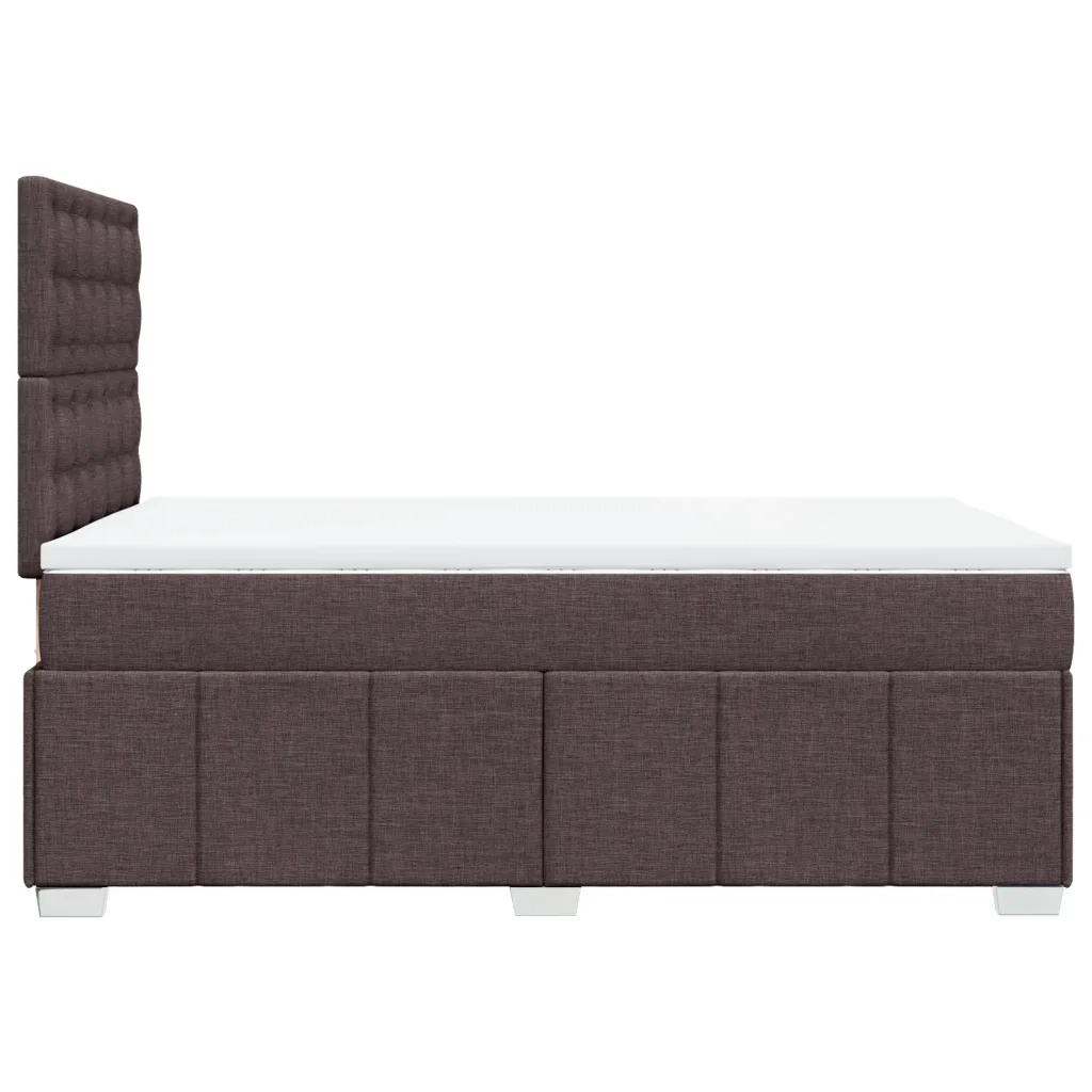Giroletto a Molle con Materasso Marrone Scuro 120x200cm Tessuto