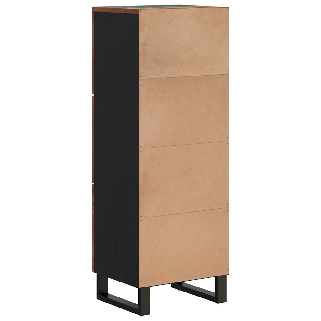 Credenza con 3 Ante-Buffet-Armadio da cucina 40x33x110cm Legno Massello Recupero e Ferro