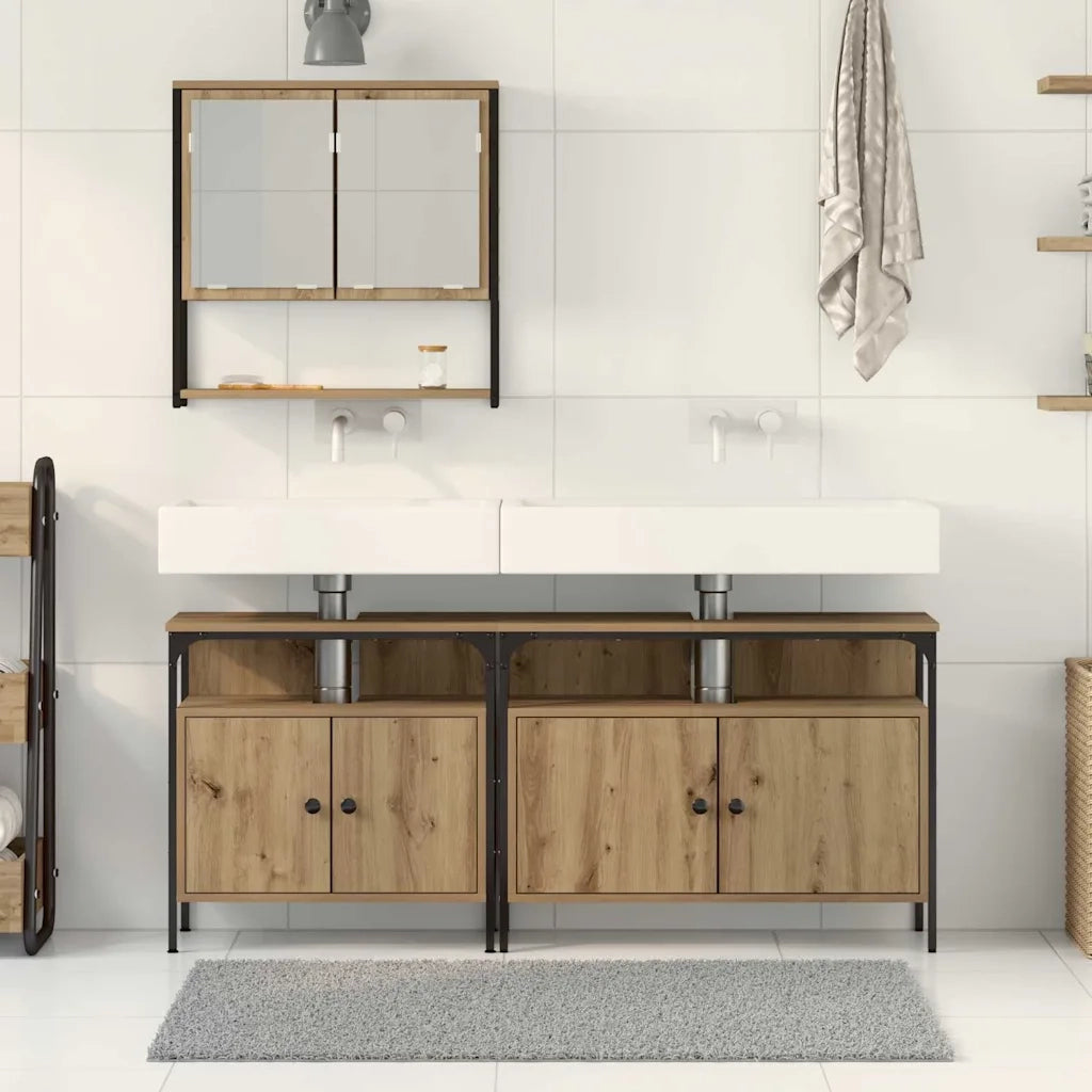 vidaXL Set di mobili per il bagno 3 pcs Marrone 80 x 30 x 60 cm