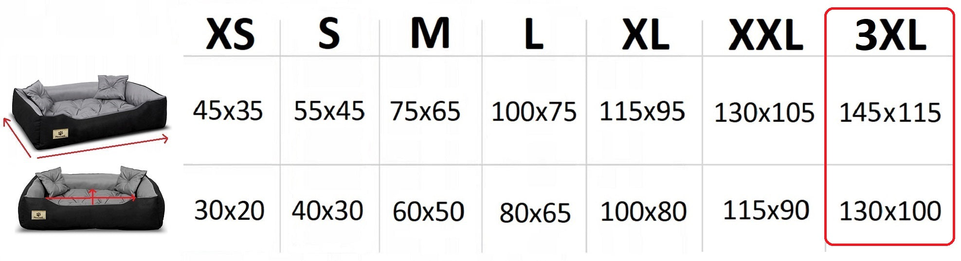 AIO FACTORY 145x115 cm PRESTIGE Letto per cani impermeabile nero