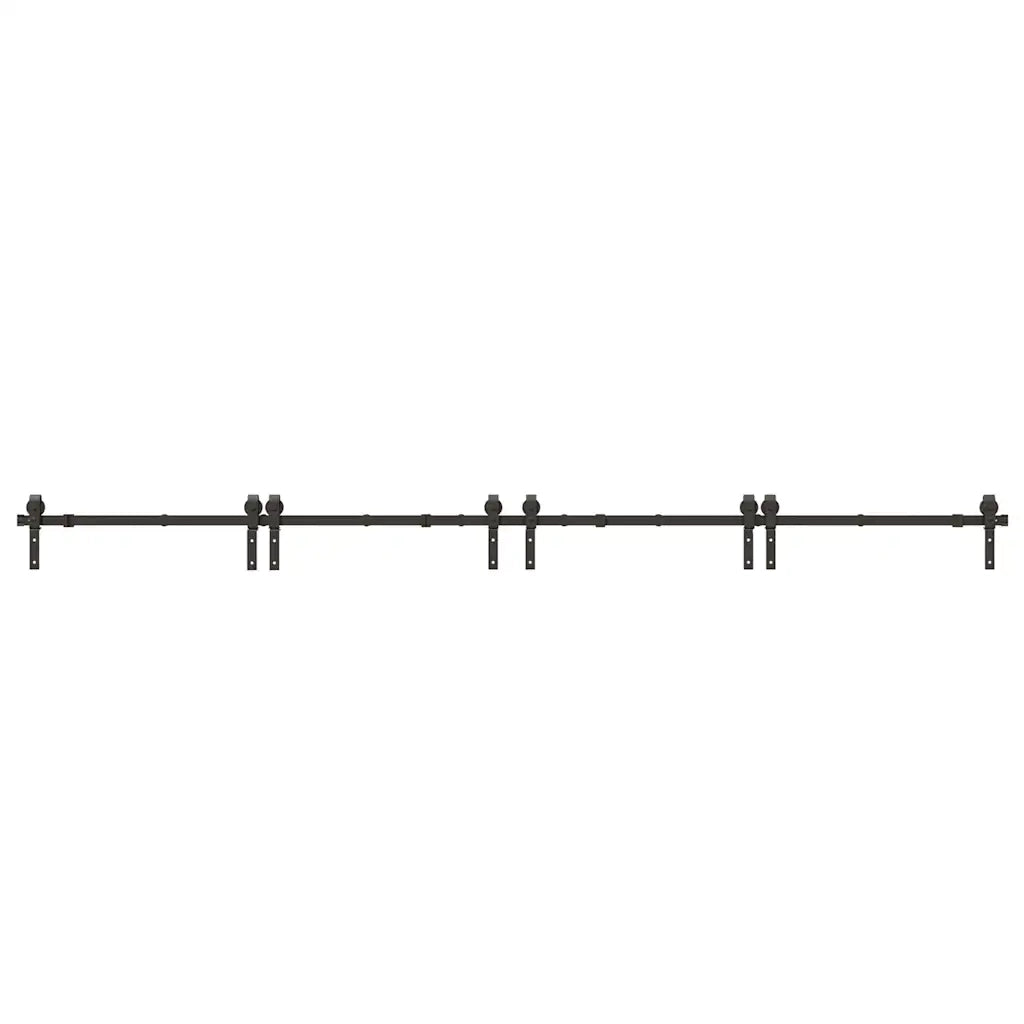 Kit di Binari per Porte Scorrevoli 366 cm Acciaio Nero CFW9918259