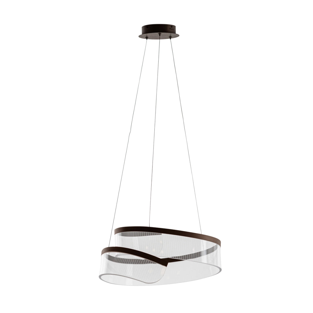 Sospensione Italux Rustin LED 45W 3000K caffè acrilico Ø54