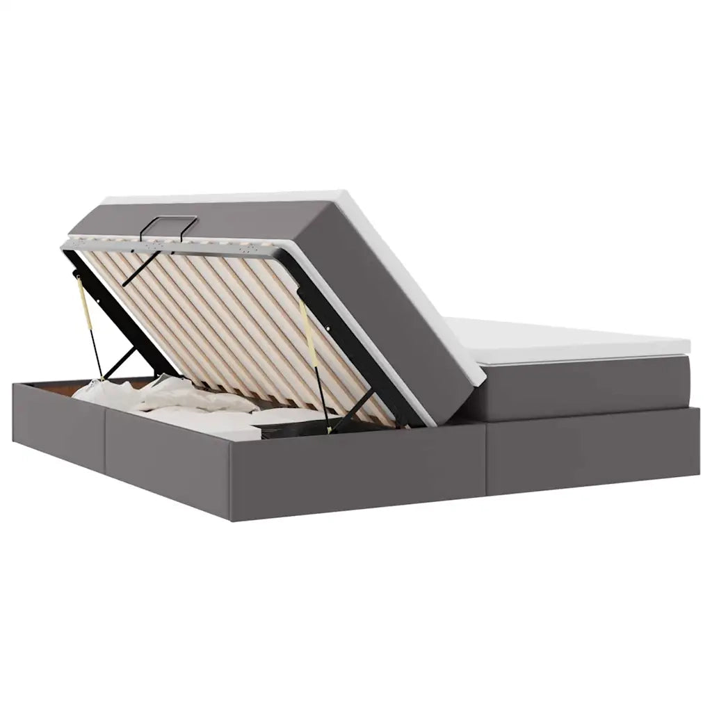 Letto con contenitore e materasso Grigio 180 x 200 cm