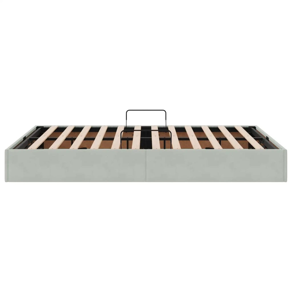 Letto ottomano Grigio Chiaro 140 x 190 cm Velluto