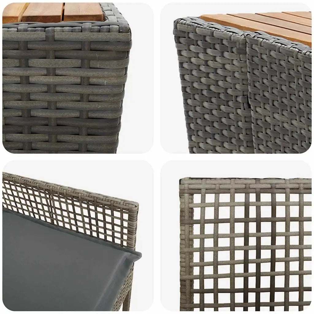 Set Bistro da Giardino 3 pz | Set Salotto da Giardino Grigio polyrattan