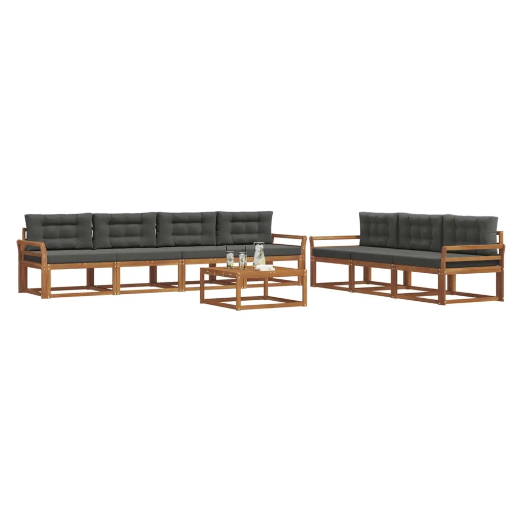 Set di divani da esterno con cuscino 8 pcs Naturale e Antracite 3367300